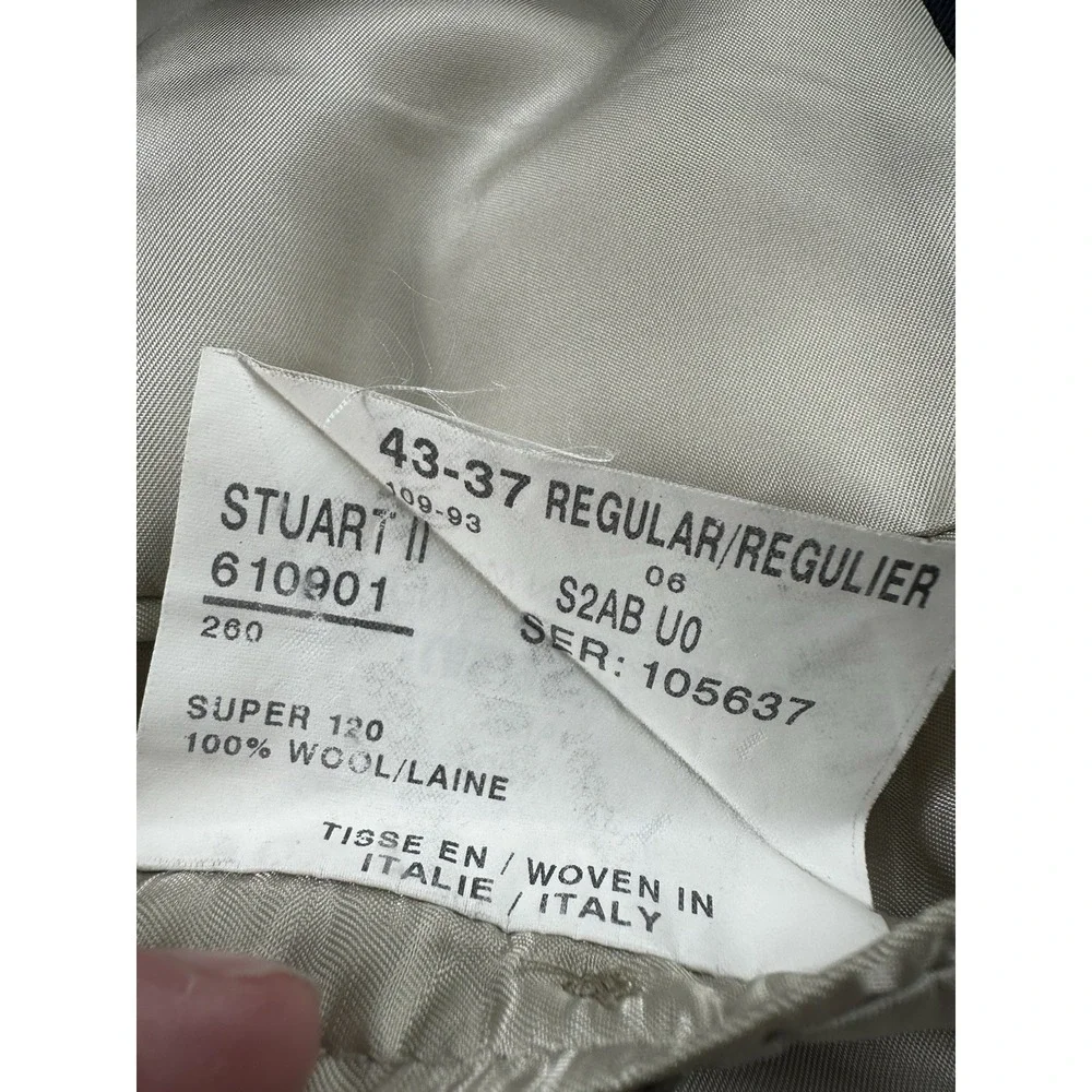 Paul Stuart Navy Blue Super 120s Wool 2 Piece Suit 43R 36x28 Mens